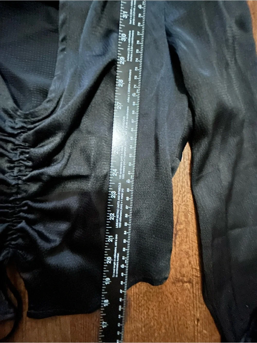 Free People Black Satin Ruched Drawstring Crop Top